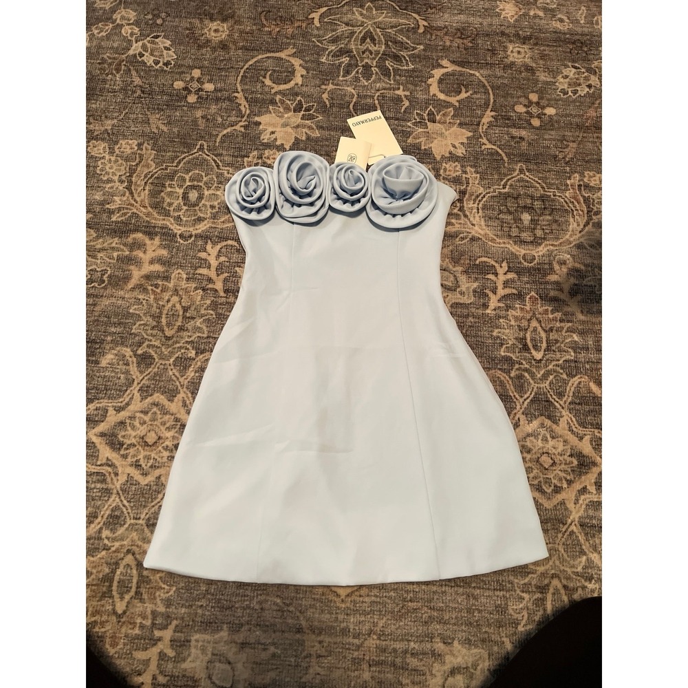 Peppermayo Patsie Strapless Mini Dress Blue